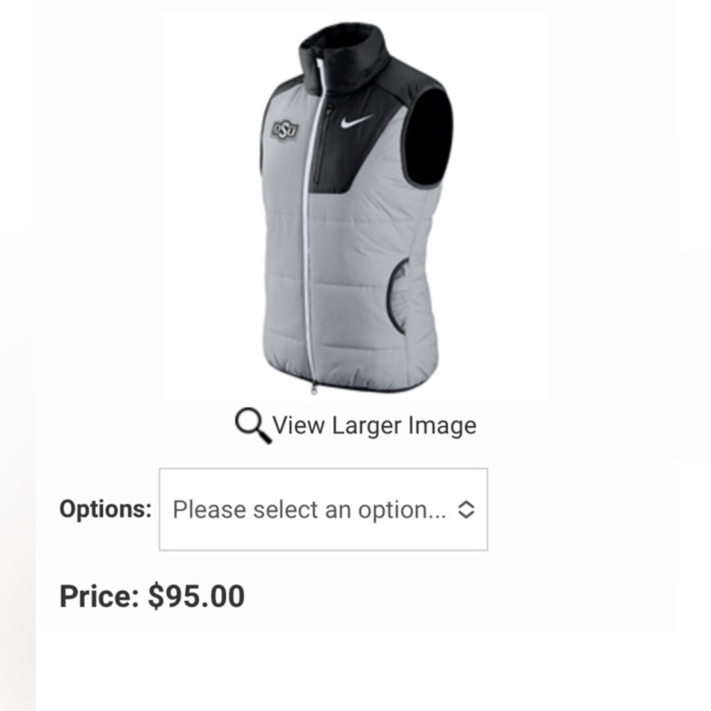 Nike Oklahoma State Vest Size M EUC